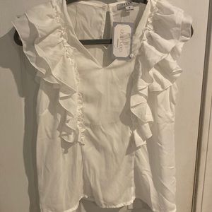 NWT white ruffle top!